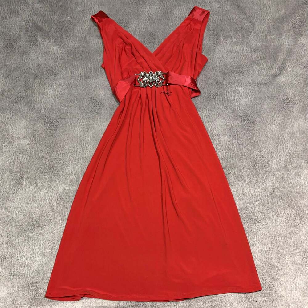 Vintage Red Ornate Tie Back Dress